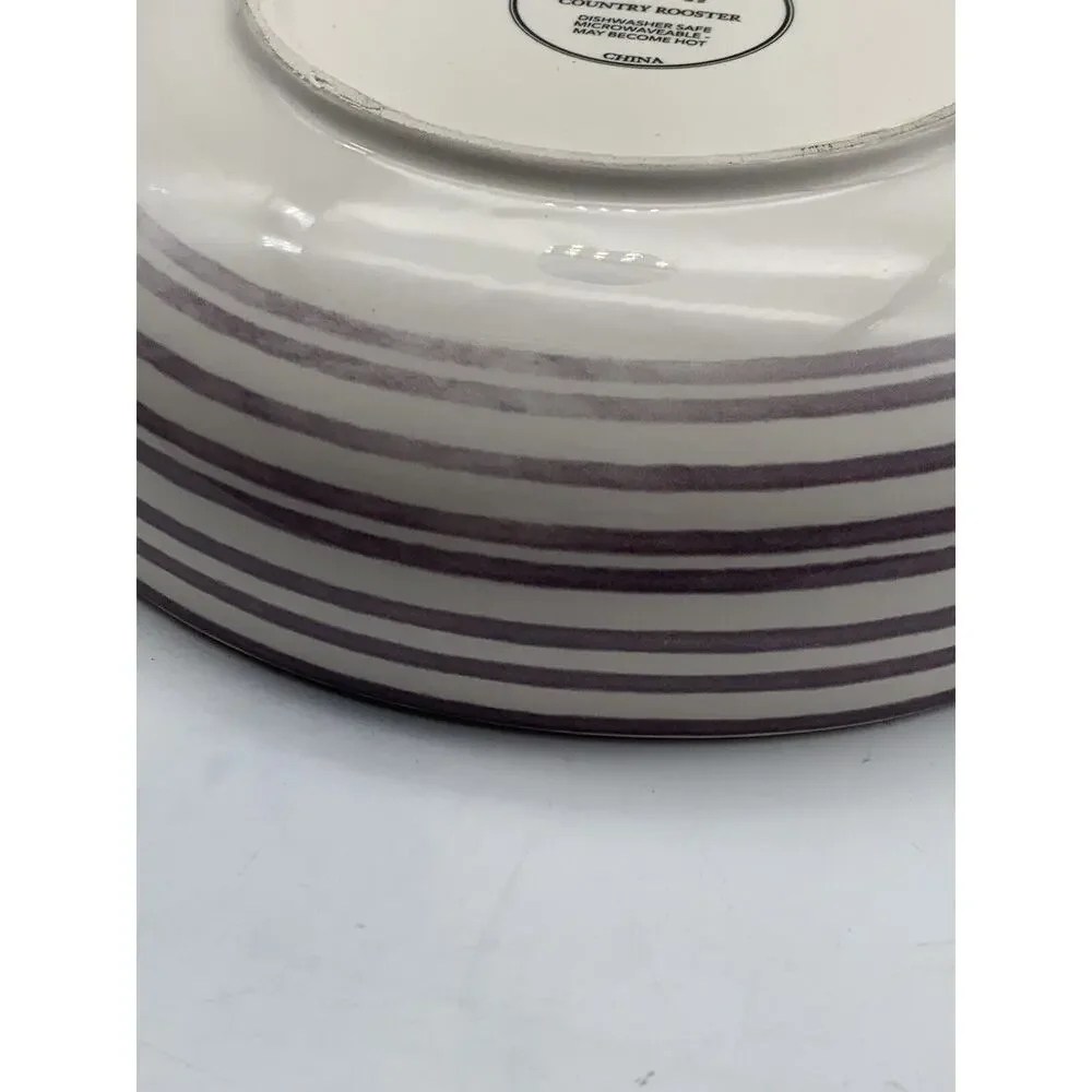 Pier 1 Country Rooster Ceramic‎ Lunch Serving Bowl 8